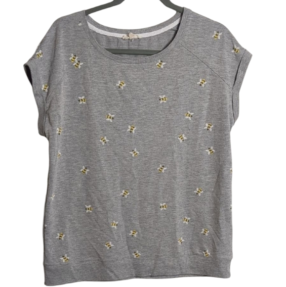 Jane and Delancey Gray Gold Boxy Tee - Picture 1 of 9